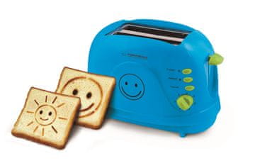 Esperanza Toast maker Esperanza EKT003B, 750 W, modra, 2 reži, 7 stopenj zlato rjave, s funkcijo odmrzovanja in odstranljivo posodo za drobtine