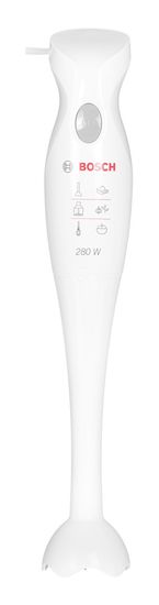 Bosch Bosch MSM6B100 Potopni mešalnik, srebrna in bela, 280 W, snemljiva gred, pralni deli v pomivalnem stroju