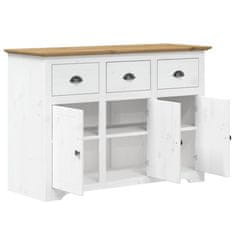 Vidaxl Komoda BODO bela in rjava 115,5x44x80 cm trdna borovina