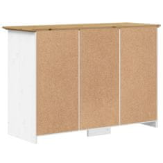 Vidaxl Komoda BODO bela in rjava 115,5x44x80 cm trdna borovina