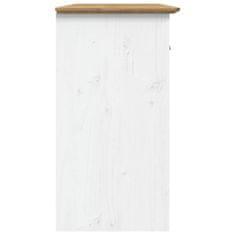 Vidaxl Komoda BODO bela in rjava 115,5x44x80 cm trdna borovina