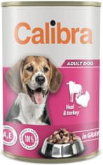 Calibra Dog telečja in puranja konzerva v omaki 1240 g