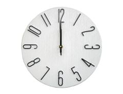 Stenska ura, premer 30 cm, 3D številčnica, PH, kovinska BELA