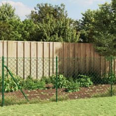 Vidaxl Mrežna ograja s prirobnico zelena 1x25 m