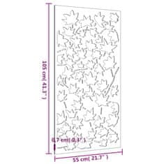 Vidaxl Vrtna stenska dekoracija 105x55 cm corten jeklo javorjevi listi