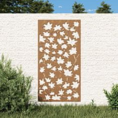 Vidaxl Vrtna stenska dekoracija 105x55 cm corten jeklo javorjevi listi