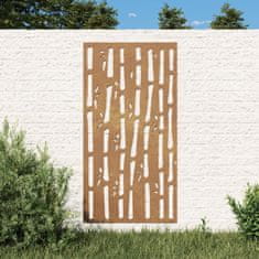 Vidaxl Vrtna stenska dekoracija 105x55 cm corten jeklo bambus