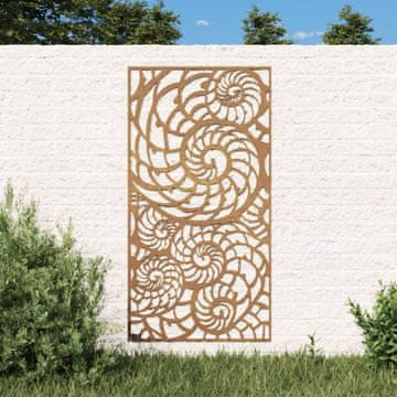Vidaxl vidaXL Vrtna stenska dekoracija, 105 x 55 cm, kortensko jeklo, školjke