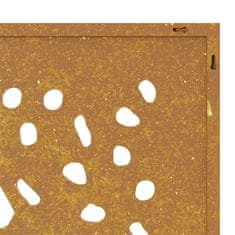 Vidaxl Vrtna stenska dekoracija 105x55 cm corten jeklo drevo