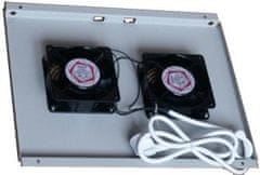 XtendLan Prezračevanje za razdelilnike ECO, vgrajene v omaro, globoke 600 mm, 2x ventilator s termostatom