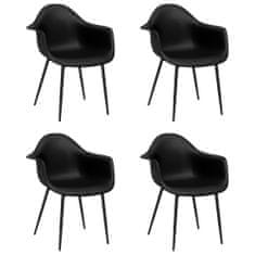 Vidaxl Jedilni stoli 4 kosi črne barve PP