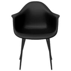Vidaxl Jedilni stoli 4 kosi črne barve PP