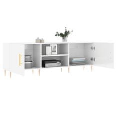 Vidaxl TV omarica visok sijaj bela 150x30x50 cm inženirski les