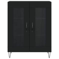 Vidaxl Visoka komoda črna 69,5x34x180 cm inženirski les