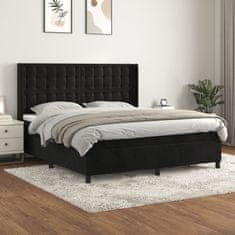 Vidaxl Box spring postelja z vzmetnico črna 180x200 cm žamet
