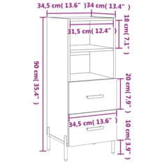 Vidaxl Komoda črna 34,5x34x90 cm inženirski les
