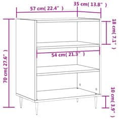 Vidaxl Komoda dimljeni hrast 57x35x70 cm inženirski les