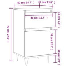 Vidaxl Komoda dimljeni hrast 40x35x70 cm inženirski les