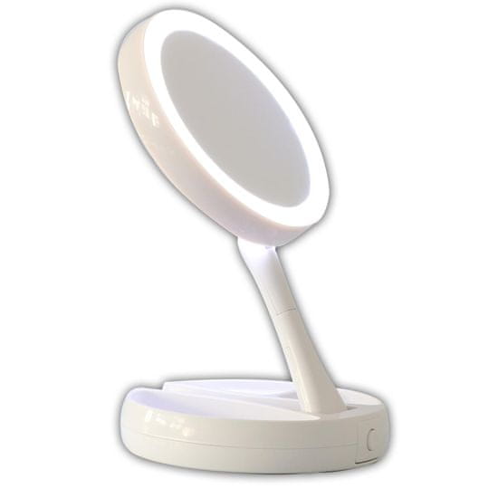 Northix Zložljivo kozmetično ogledalo z LED lučkami
