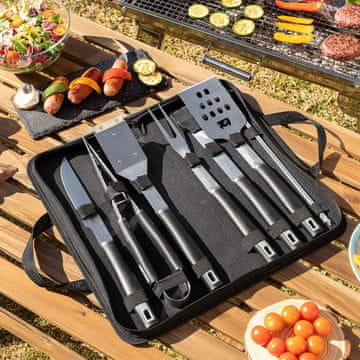 UNBRANDED BBQ Utensils Kit with Case BBSet InnovaGoods 12 Pieces