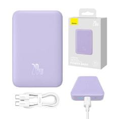 BASEUS powerbank magnetic mini 10000mah 20w magsafe (vijolična)