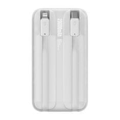 BASEUS powerbank comet 20000mah, usb na usb-c, 22,5 W (bela)