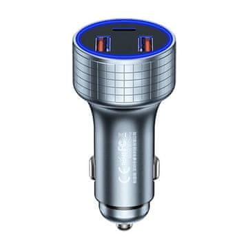 REMAX avtomobilski polnilec 2x usb, usb-c rcc327, 83w (kovinski)