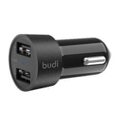 Budi avtomobilski polnilec led, 2x usb, 3,4a (črn)