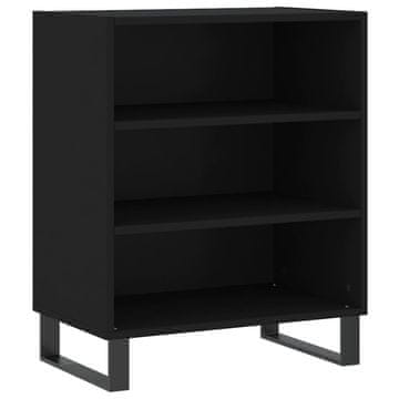 Vidaxl Komoda črna 57x35x70 cm inženirski les