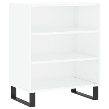 Vidaxl Komoda visok sijaj bela 57x35x70 cm inženirski les
