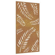 Vidaxl Vrtna stenska dekoracija 105x55 cm corten jeklo drevo