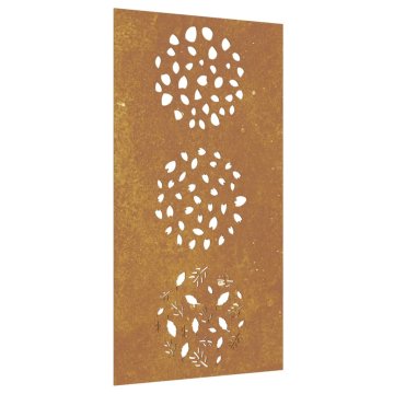 Vidaxl Vrtna stenska dekoracija 105x55 cm corten jeklo listje
