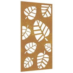 Vidaxl Vrtna stenska dekoracija 105x55 cm corten jeklo drevo