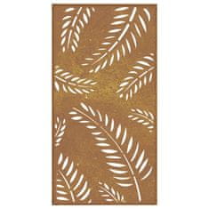 Vidaxl Vrtna stenska dekoracija 105x55 cm corten jeklo drevo