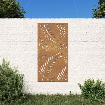 Vidaxl vidaXL Vrtna stenska dekoracija, 105x55 cm, kortensko jeklo, listi