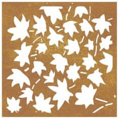 Vidaxl Vrtna stenska dekoracija 55x55 cm corten jeklo javorjevi listi