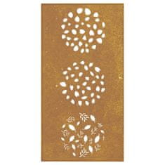 Vidaxl Vrtna stenska dekoracija 105x55 cm corten jeklo listje