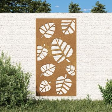 Vidaxl vidaXL Vrtna stenska dekoracija, 105x55 cm, kortensko jeklo, listi