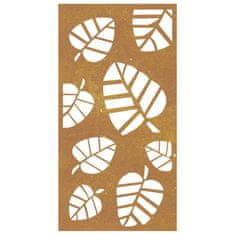 Vidaxl Vrtna stenska dekoracija 105x55 cm corten jeklo drevo