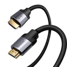 BASEUS Kabel HDMI 2.0 Enjoyment Series, 4K, 3D, 0,5 m (črna/siva)