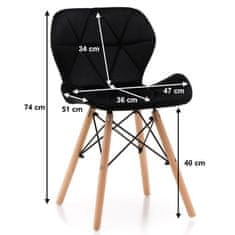 Greatstore Skandinavski stol črni velur DANTE