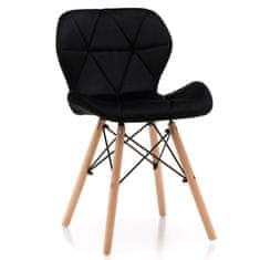 Greatstore Skandinavski stol črni velur DANTE