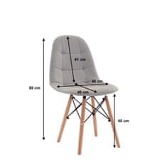 Greatstore Skandinavski stol siva tkanina EMIL