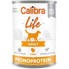 Calibra Dog Life Cons. Odrasli puran z jabolki 400g