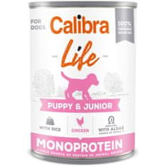 Calibra Dog Life Cons. Puppy & Junior Piščanec z rižem 400g