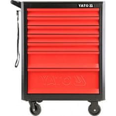 YATO Mobilna delavniška omara 7 predalov črna/rdeča