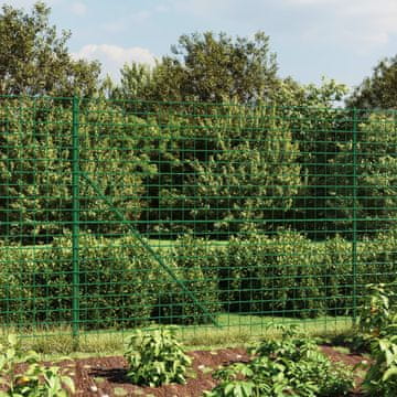 Vidaxl vidaXL Mrežasta ograja s stebrički, zelena, 1,4 x 10 m