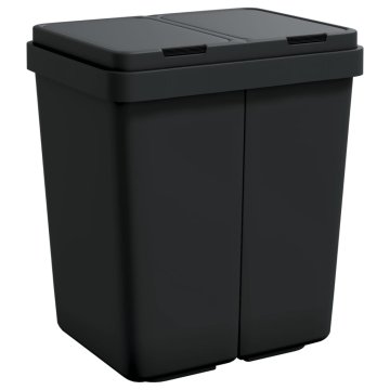 Vidaxl Dvojni smetnjak antracit 2x25 L