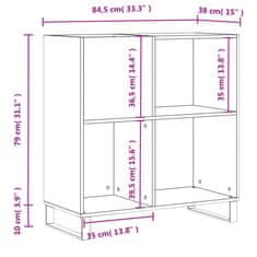 Vidaxl Omarica za gramofonske plošče siva sonoma 84,5x38x89cm inž. les