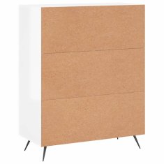 Vidaxl Komoda visok sijaj bela 69,5x34x90 cm inženirski les